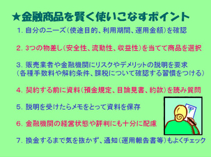 金融商品を賢く使いこなすポイント